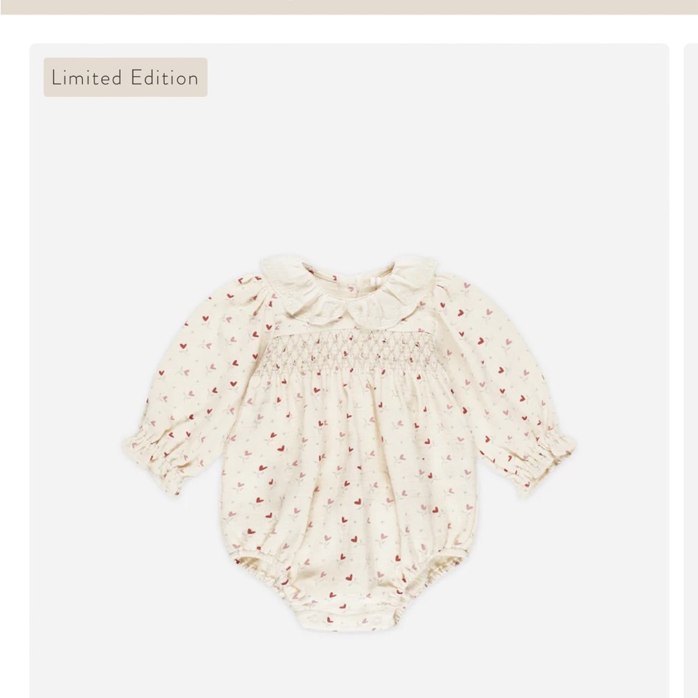 Quincy Mae Callie Romper Heart Ditsy (0-3 months)